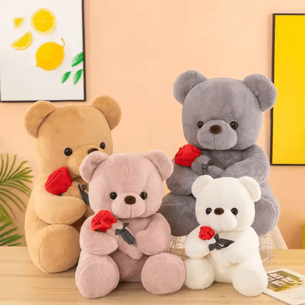 Valentine's Day roses teddy bear animal plush toys for girls teddy bear dolls - Image 5