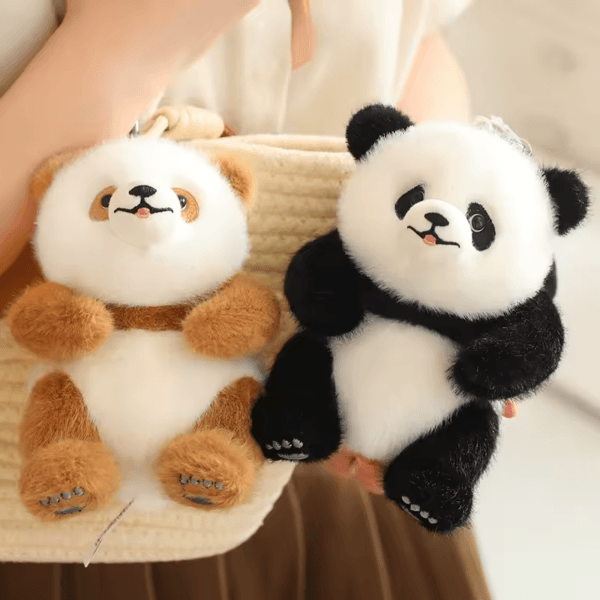 Kawaii Giant Panda Plush Keychain Toy Cute Stuffed Animal Bear Plushies Mini Pandas Fubao Qizai Doll Soft Kids Toys Pendant Gift - Image 2