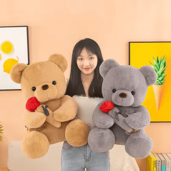 Valentine's Day roses teddy bear animal plush toys for girls teddy bear dolls - Image 4