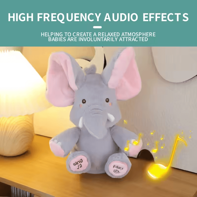 Newest Hide-and-seek Elephant Plush Toy Baby Hide-and-seek Game Toy Singing Interactive Musical Toys Gifts 5