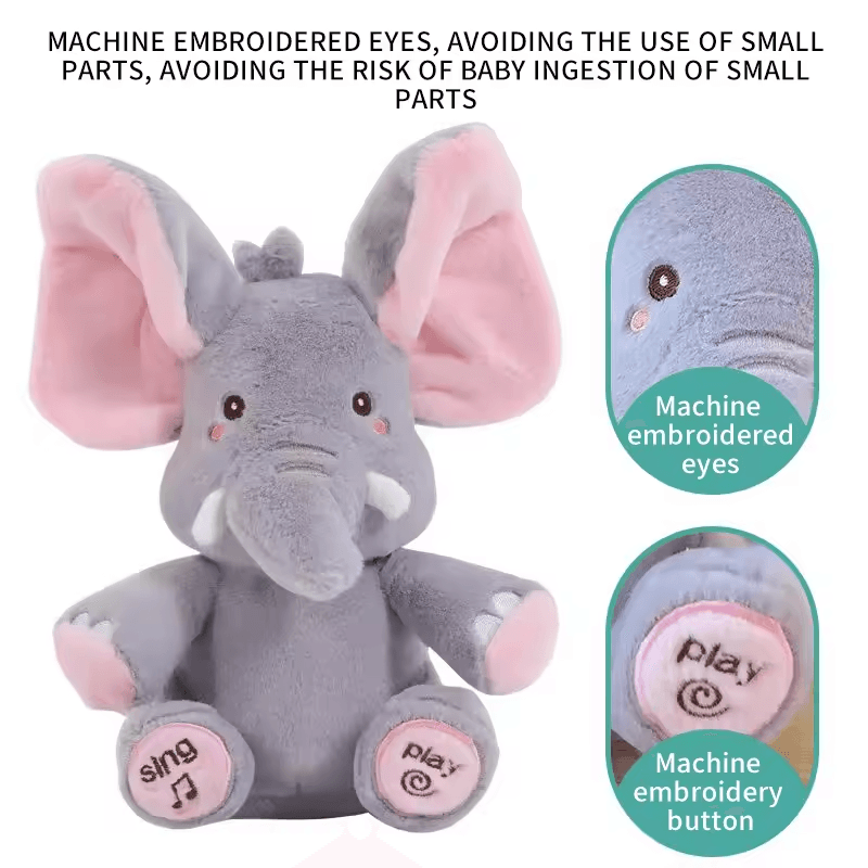 Newest Hide-and-seek Elephant Plush Toy Baby Hide-and-seek Game Toy Singing Interactive Musical Toys Gifts 6