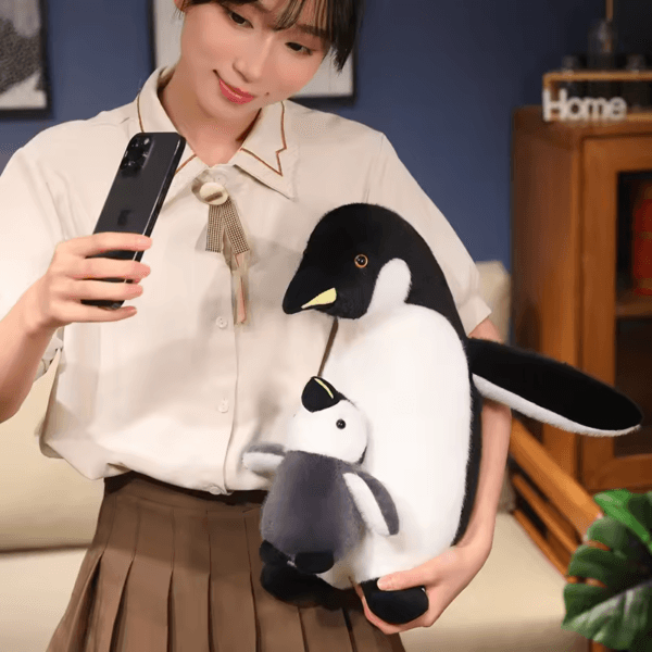 28/38/50cm Cute Fluffy Lovely Mother and Son Penguin Plush Toy Animal Doll Comforting Sleep Toy Birthday Gifts - Image 5