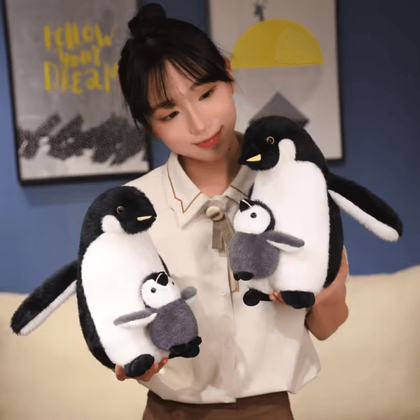 28/38/50cm Cute Fluffy Lovely Mother and Son Penguin Plush Toy Animal Doll Comforting Sleep Toy Birthday Gifts - Image 2